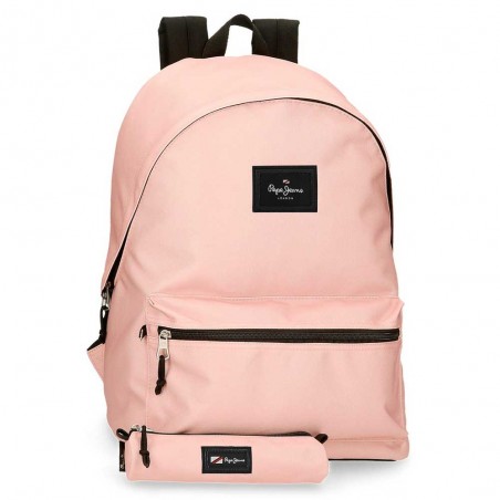 Pepe Jeans | Sac à dos + trousse "Aris Colorful" rose clair | Ensemble sac à dos et trousse scolaire pas cher Pepe Jeans | Sac à dos + trousse "Aris Colorful" rose clair | Ensemble sac à dos et trousse scolaire pas cher