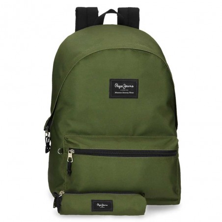 Pepe Jeans | Sac à dos + trousse "Aris Evergreen" vert foncé | Ensemble sac à dos et trousse scolaire pas cher Pepe Jeans | Sac à dos + trousse "Aris Evergreen" vert foncé | Ensemble sac à dos et trousse scolaire pas cher