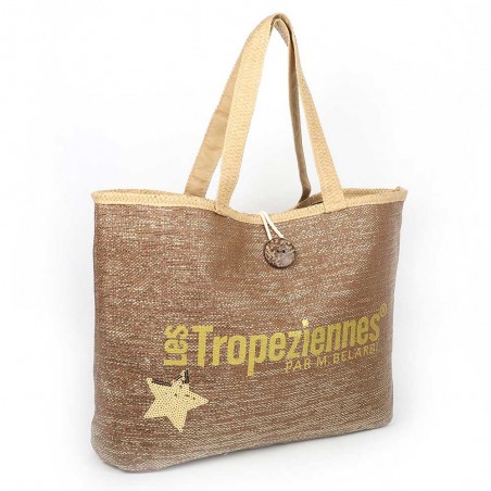 Les Tropéziennes | Sac de plage "Panama" marron | Panier de plage femme pas cher Les Tropéziennes | Sac de plage "Panama" marron | Panier de plage femme pas cher