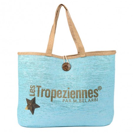 Les Tropéziennes | Sac de plage "Panama" turquoise | Panier de plage femme pas cher Les Tropéziennes | Sac de plage "Panama" turquoise | Panier de plage femme pas cher