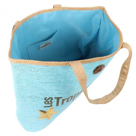Les Tropéziennes | Sac de plage "Panama" turquoise | Panier de plage femme pas cher Les Tropéziennes | Sac de plage "Panama" turquoise | Panier de plage femme pas cher