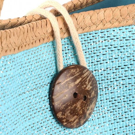 Les Tropéziennes | Sac de plage "Panama" turquoise | Panier de plage femme pas cher Les Tropéziennes | Sac de plage "Panama" turquoise | Panier de plage femme pas cher