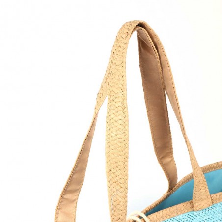 Les Tropéziennes | Sac de plage "Panama" turquoise | Panier de plage femme pas cher Les Tropéziennes | Sac de plage "Panama" turquoise | Panier de plage femme pas cher