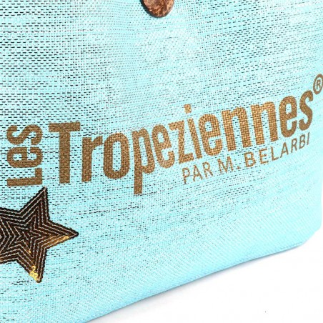 Les Tropéziennes | Sac de plage "Panama" turquoise | Panier de plage femme pas cher Les Tropéziennes | Sac de plage "Panama" turquoise | Panier de plage femme pas cher