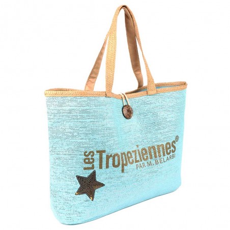 Les Tropéziennes | Sac de plage "Panama" turquoise | Panier de plage femme pas cher Les Tropéziennes | Sac de plage "Panama" turquoise | Panier de plage femme pas cher