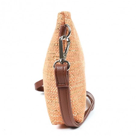 Les Tropéziennes | Pochette bandoulière "Panama" orange | Petit sac porté croisé femme style panier pas cher Les Tropéziennes | Pochette bandoulière "Panama" orange | Petit sac porté croisé femme style panier pas cher