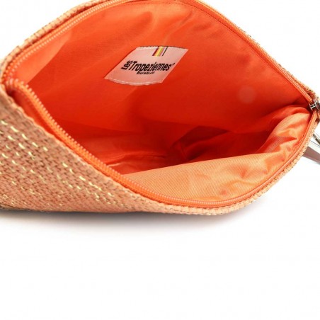 Les Tropéziennes | Pochette bandoulière "Panama" orange | Petit sac porté croisé femme style panier pas cher Les Tropéziennes | Pochette bandoulière "Panama" orange | Petit sac porté croisé femme style panier pas cher