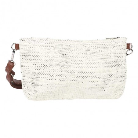 Les Tropéziennes | Pochette bandoulière "Panama" blanc | Petit sac porté croisé femme style panier pas cher Les Tropéziennes | Pochette bandoulière "Panama" blanc | Petit sac porté croisé femme style panier pas cher