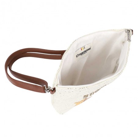 Les Tropéziennes | Pochette bandoulière "Panama" blanc | Petit sac porté croisé femme style panier pas cher Les Tropéziennes | Pochette bandoulière "Panama" blanc | Petit sac porté croisé femme style panier pas cher