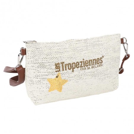 Les Tropéziennes | Pochette bandoulière "Panama" blanc | Petit sac porté croisé femme style panier pas cher Les Tropéziennes | Pochette bandoulière "Panama" blanc | Petit sac porté croisé femme style panier pas cher