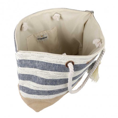 Les Tropéziennes | Panier de plage "Joy" bleu | Sac de plage femme pas cher Les Tropéziennes | Panier de plage "Joy" bleu | Sac de plage femme pas cher