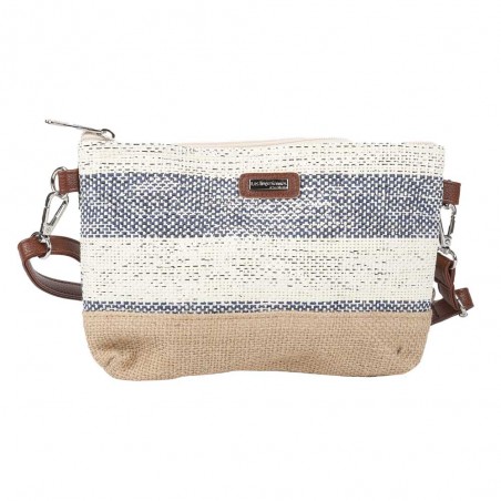 Les Tropéziennes | Pochette tressée "Joy" bleu | Sac bandoulière femme bohème chic pas cher Les Tropéziennes | Pochette tressée "Joy" bleu | Sac bandoulière femme bohème chic pas cher