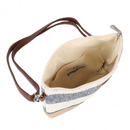 Les Tropéziennes | Pochette tressée "Joy" bleu | Sac bandoulière femme bohème chic pas cher Les Tropéziennes | Pochette tressée "Joy" bleu | Sac bandoulière femme bohème chic pas cher