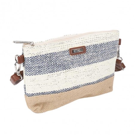 Les Tropéziennes | Pochette tressée "Joy" bleu | Sac bandoulière femme bohème chic pas cher Les Tropéziennes | Pochette tressée "Joy" bleu | Sac bandoulière femme bohème chic pas cher