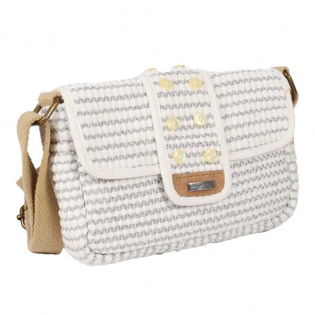 Les Tropéziennes | Sac bandoulière "Gaia" blanc | Sac femme porté croisé style bohème chic été pas cher Les Tropéziennes | Sac bandoulière "Gaia" blanc | Sac femme porté croisé style bohème chic été pas cher