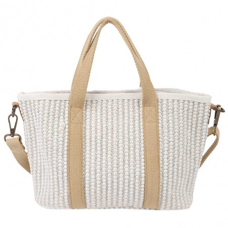 Les Tropéziennes | Sac à main "Gaia" blanc | Sac femme porté main avec bandoulière style bohème chic été Les Tropéziennes | Sac à main "Gaia" blanc | Sac femme porté main avec bandoulière style bohème chic été