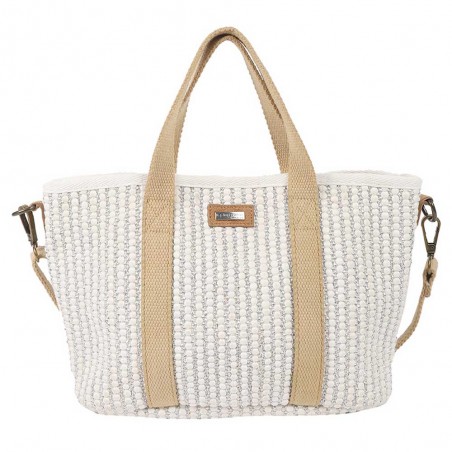 Les Tropéziennes | Sac à main "Gaia" blanc | Sac femme porté main avec bandoulière style bohème chic été Les Tropéziennes | Sac à main "Gaia" blanc | Sac femme porté main avec bandoulière style bohème chic été