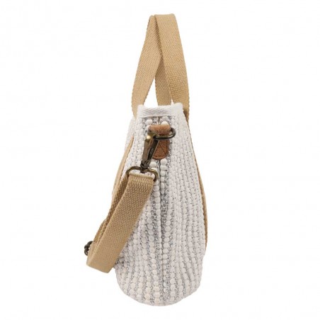 Les Tropéziennes | Sac à main "Gaia" blanc | Sac femme porté main avec bandoulière style bohème chic été Les Tropéziennes | Sac à main "Gaia" blanc | Sac femme porté main avec bandoulière style bohème chic été
