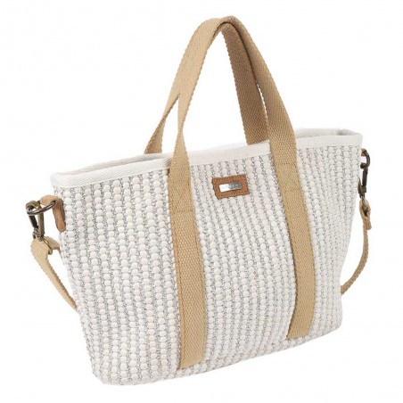 Les Tropéziennes | Sac à main "Gaia" blanc | Sac femme porté main avec bandoulière style bohème chic été Les Tropéziennes | Sac à main "Gaia" blanc | Sac femme porté main avec bandoulière style bohème chic été