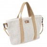 Les Tropéziennes | Sac à main "Gaia" blanc | Sac femme porté main avec bandoulière style bohème chic été Les Tropéziennes | Sac à main "Gaia" blanc | Sac femme porté main avec bandoulière style bohème chic été