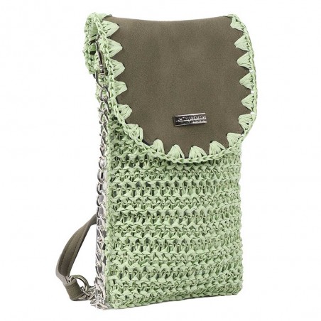 Les Tropéziennes | Pochette téléphone "Enoha" vert | Sac bandoulière smartphone femme original pas cher Les Tropéziennes | Pochette téléphone "Enoha" vert | Sac bandoulière smartphone femme original pas cher