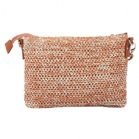 Les Tropéziennes | Sac bandoulière "Enoha" orange | Pochette femme porté croisé ou main style bohème chic