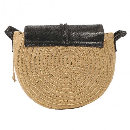 Les Tropéziennes | Sac bandoulière à rabat "Dario" noir | Sac femme porté croisé style bohème chic pas cher Les Tropéziennes | Sac bandoulière à rabat "Dario" noir | Sac femme porté croisé style bohème chic pas cher