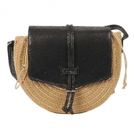 Les Tropéziennes | Sac bandoulière à rabat "Dario" noir | Sac femme porté croisé style bohème chic pas cher Les Tropéziennes | Sac bandoulière à rabat "Dario" noir | Sac femme porté croisé style bohème chic pas cher