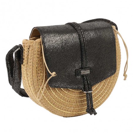 Les Tropéziennes | Sac bandoulière à rabat "Dario" noir | Sac femme porté croisé style bohème chic pas cher Les Tropéziennes | Sac bandoulière à rabat "Dario" noir | Sac femme porté croisé style bohème chic pas cher