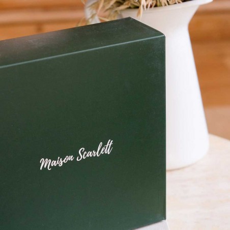 Maison Scarlett | Coffret à bijoux en velours "Anne" beige | Boîte à bijoux femme carré élégante cadeau