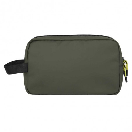 Travelite | Trousse de toilette double "Briize" kaki | Nécessaire de voyage homme 2 compartiments imperméable