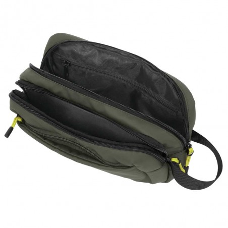 Travelite | Trousse de toilette double "Briize" kaki | Nécessaire de voyage homme 2 compartiments imperméable