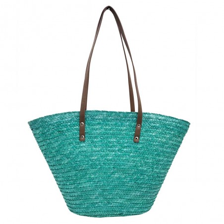 Les Tropéziennes par M.Belarbi | Panier de plage "Koa" turquoise | Sac porté épaule façon panier brodé fleurs Les Tropéziennes par M.Belarbi | Panier de plage "Koa" turquoise | Sac porté épaule façon panier brodé fleurs