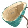 Les Tropéziennes par M.Belarbi | Panier de plage "Koa" turquoise | Sac porté épaule façon panier brodé fleurs Les Tropéziennes par M.Belarbi | Panier de plage "Koa" turquoise | Sac porté épaule façon panier brodé fleurs