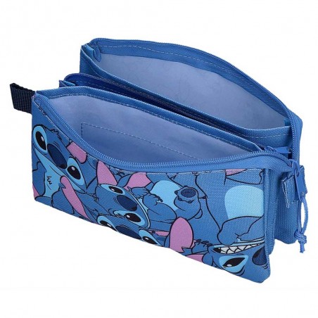 Disney | Trousse triple Stitch "Happy" | Trousse scolaire 3 compartiments imprimé Stitch original pas cher Disney | Trousse triple Stitch "Happy" | Trousse scolaire 3 compartiments imprimé Stitch original pas cher