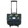 Tann's | Cartable à roulettes Tann's 38cm "Timothée" kaki broderies dinosaures | Sac scolaire trolley garçon pas cher Tann's | Cartable à roulettes Tann's 38cm "Timothée" kaki broderies dinosaures | Sac scolaire trolley garçon pas cher