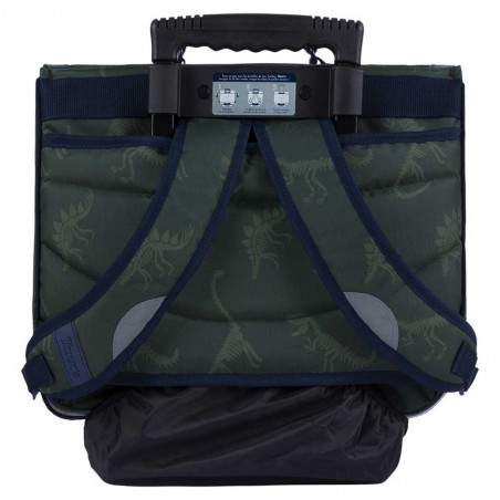 Tann's | Cartable à roulettes Tann's 38cm "Timothée" kaki broderies dinosaures | Sac scolaire trolley garçon pas cher Tann's | Cartable à roulettes Tann's 38cm "Timothée" kaki broderies dinosaures | Sac scolaire trolley garçon pas cher