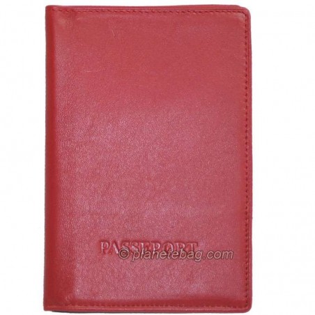 Etui pour passeport en cuir KATANA rouge | Protège-passeport voyages homme femme