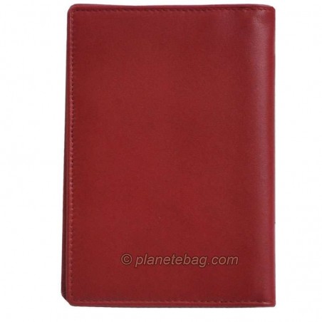 Etui pour passeport en cuir KATANA rouge | Protège-passeport voyages homme femme