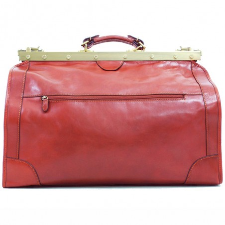 Sac de voyage Doctor Bag en Cuir de vachette - Rouge