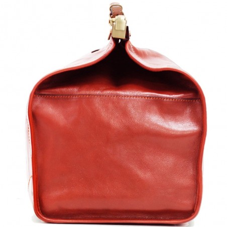 Sac de voyage Doctor Bag en Cuir de vachette - Rouge