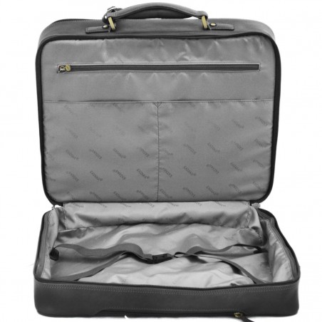 Pilot case affaires en cuir 17" KATANA noir | Bagage à roulettes professionnel business compatible cabine avion Pilot case affaires en cuir 17" KATANA noir | Bagage à roulettes professionnel business compatible cabine avion