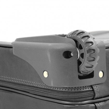 Pilot case affaires en cuir 17" KATANA noir | Bagage à roulettes professionnel business compatible cabine avion