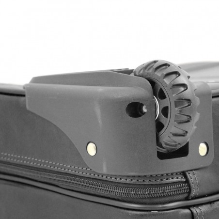 Pilot case affaires en cuir 17" KATANA noir | Bagage à roulettes professionnel business compatible cabine avion Pilot case affaires en cuir 17" KATANA noir | Bagage à roulettes professionnel business compatible cabine avion