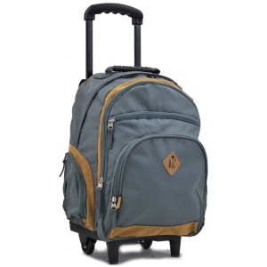 Sac à dos à roulettes garçon SNOWBALL gris - Sac trolley pas cher