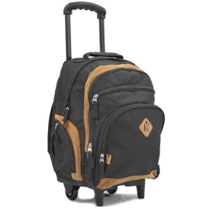 Sac à dos à roulettes garçon SNOWBALL noir - Sac trolley pas cher