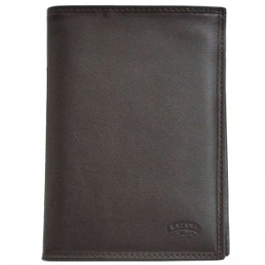 Portefeuille mixte en cuir KATANA marron foncé | Porte-cartes homme porte-monnaie pas cher