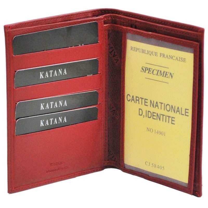Porte Carte pour Homme ou Femme en Cuir rouge 8 Cartes- cuir