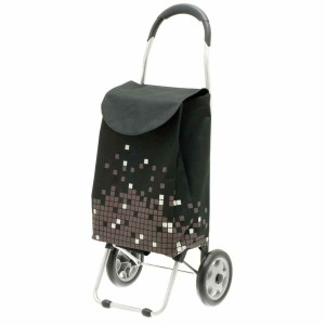 Chariot de marché SECC "Tetrix" noir | Caddie de courses à roulettes de qualité pas cher