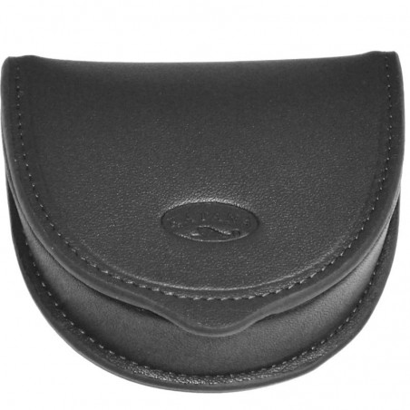 Porte-monnaie cuvette en cuir de vachette lisse - Noir Porte-monnaie cuvette en cuir de vachette lisse - Noir